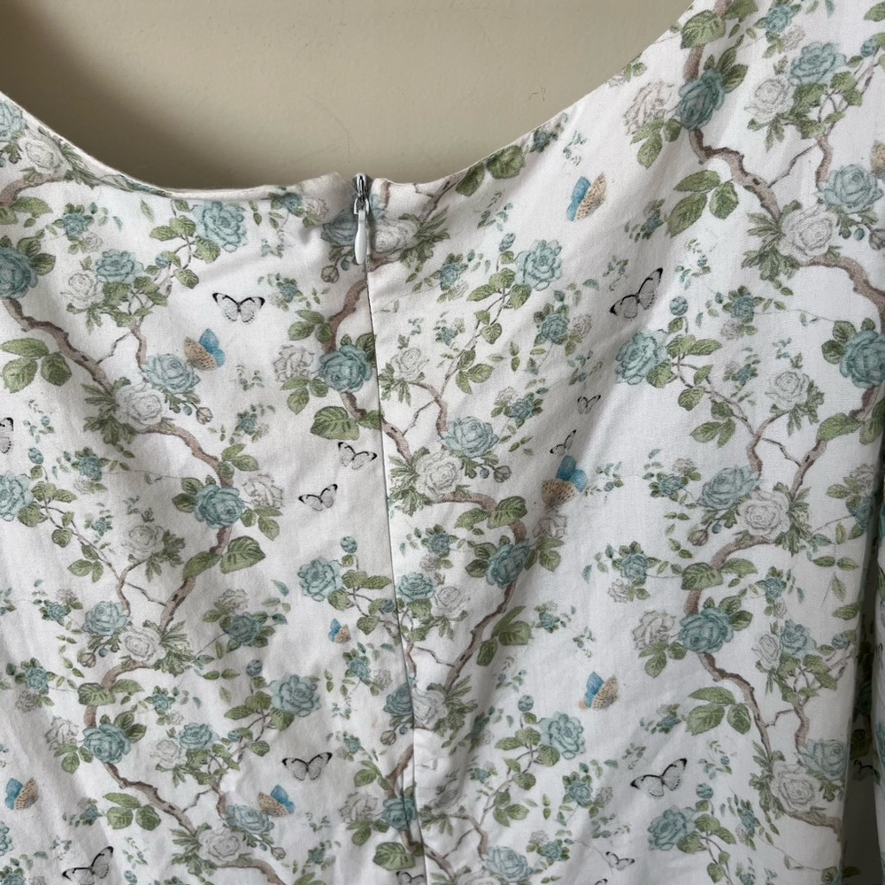 Lillou Floral Maxi Dress in White and Green